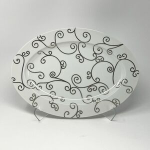 LS Collection Sevilla By Vicente Wolf Metallic Scrolls Serving Platter 10x14”